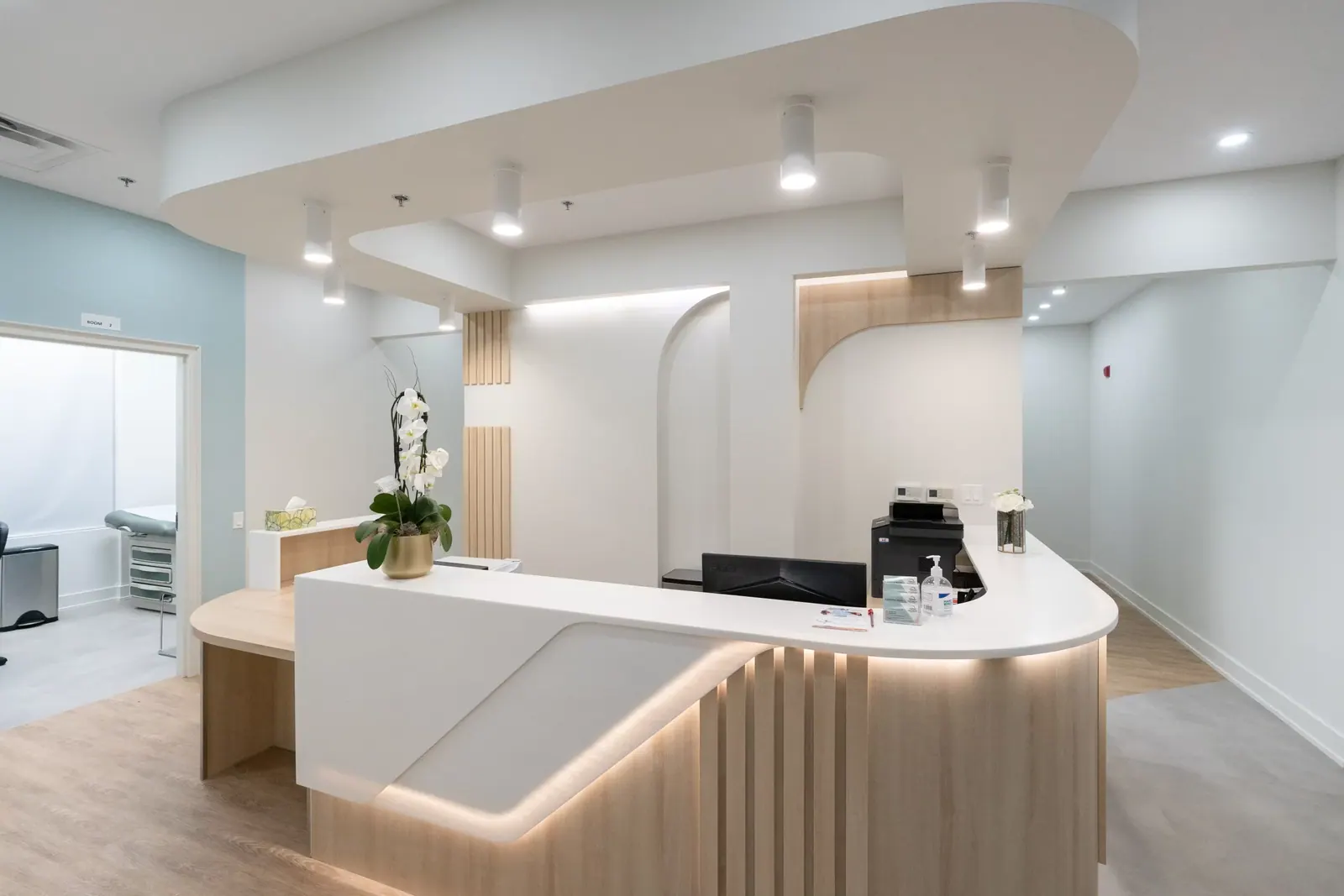 A patient waiting area built and furnished